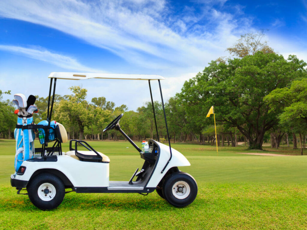 Golf Cart parked at Saint Mark Golf Club