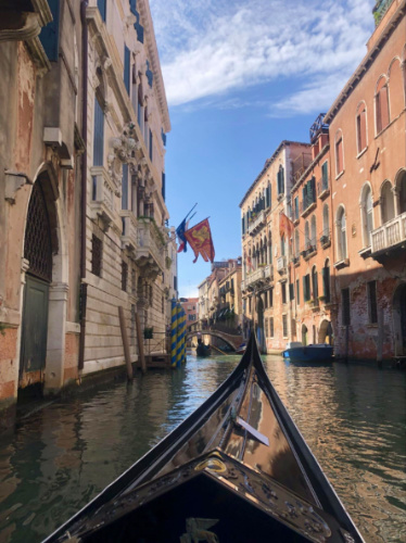 Gondola ride along the canals of Venice