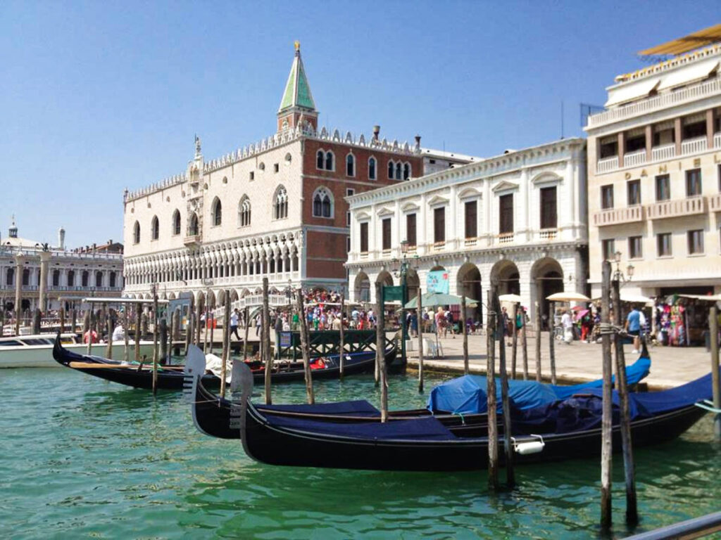 The gondolas in Venice