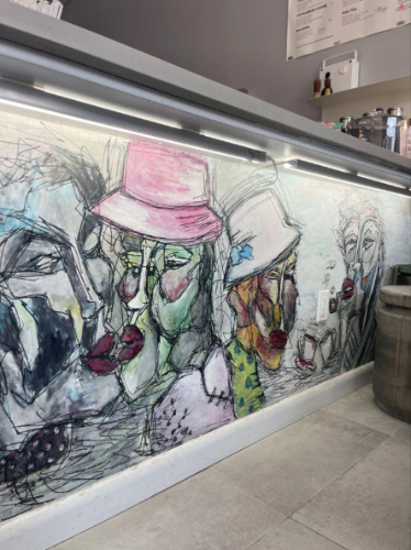View of the graffiti Art inside the Sipping Room