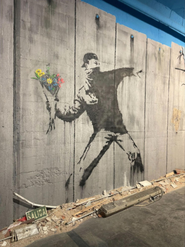 A graffiti art by Banksy