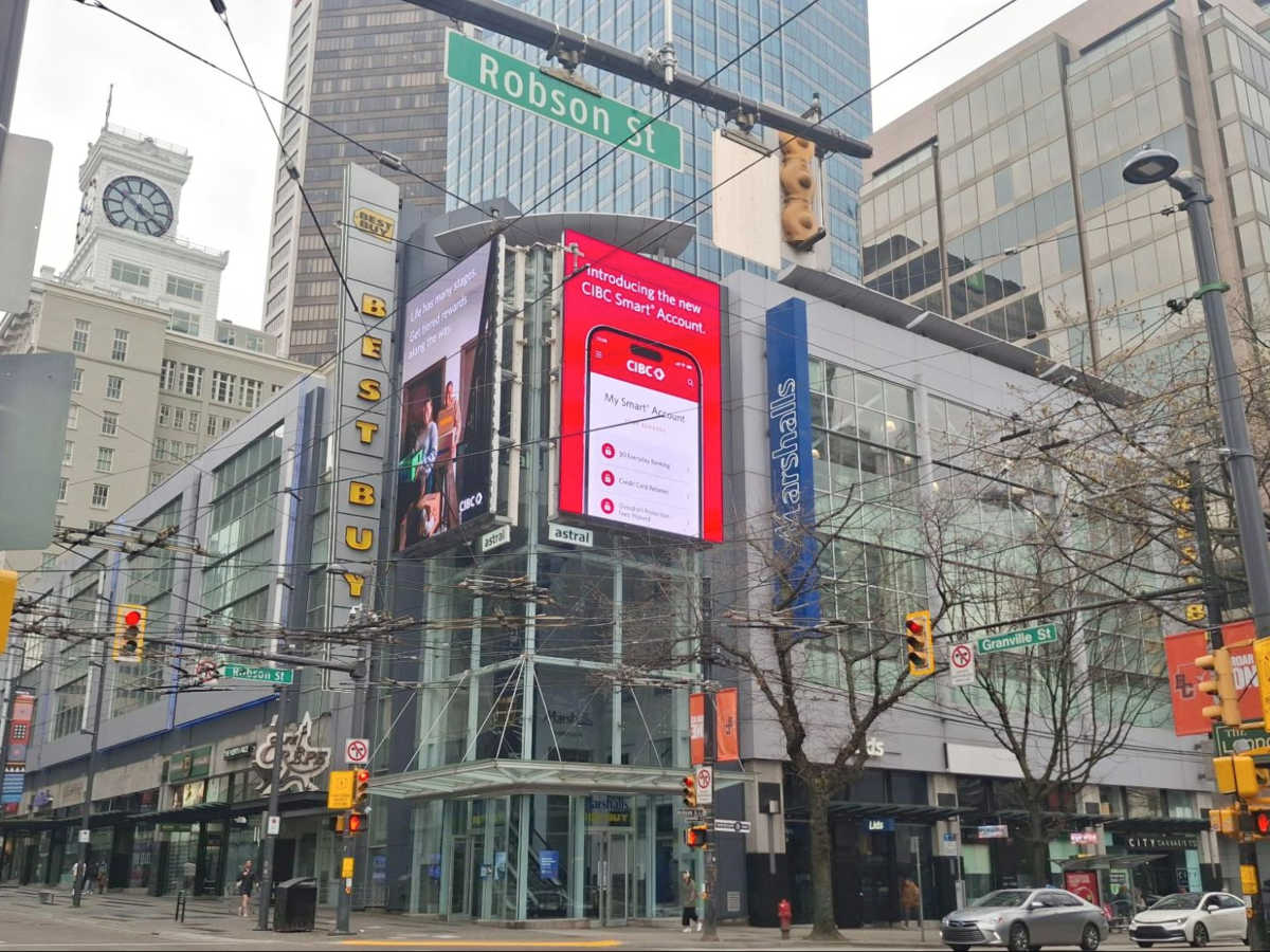 View of the Granville and Robson Street crossroads