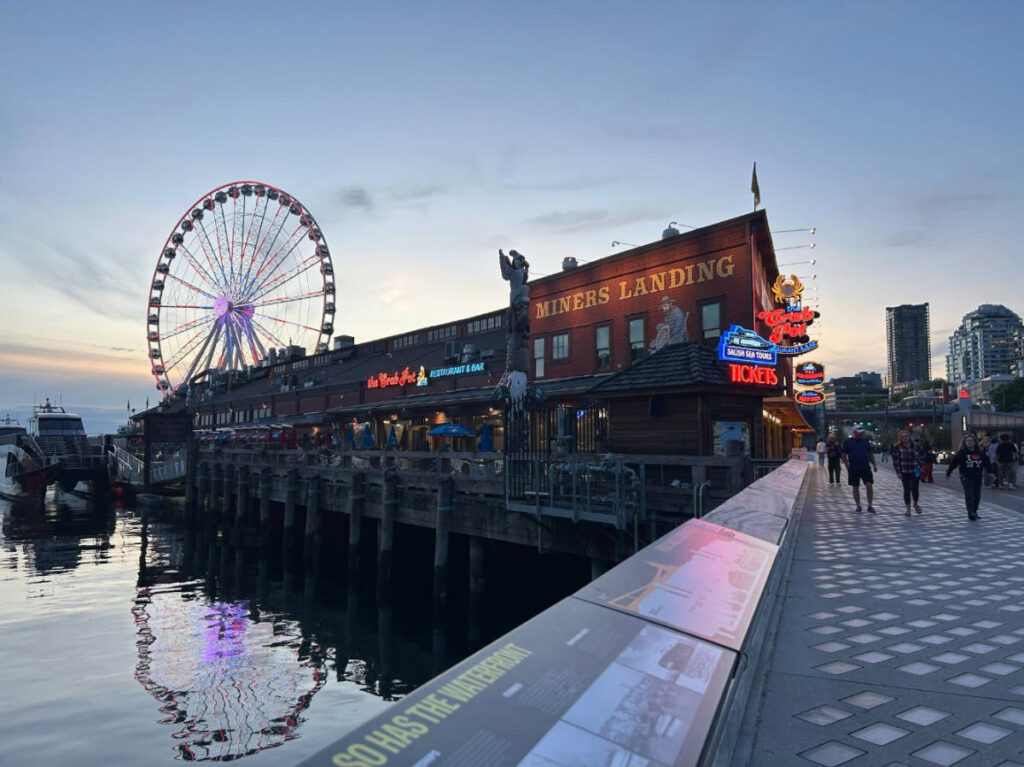 View at the Great Wheel and Miner’s Landing before night time