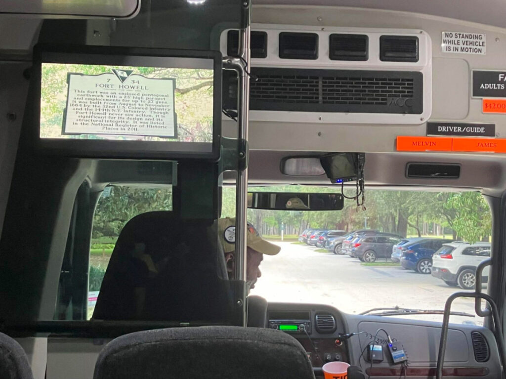 The driver inside the Gullah Heritage Tour Bus