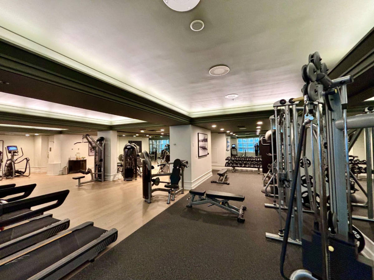 View inside the gym in Fairmont Hotel Vancouver