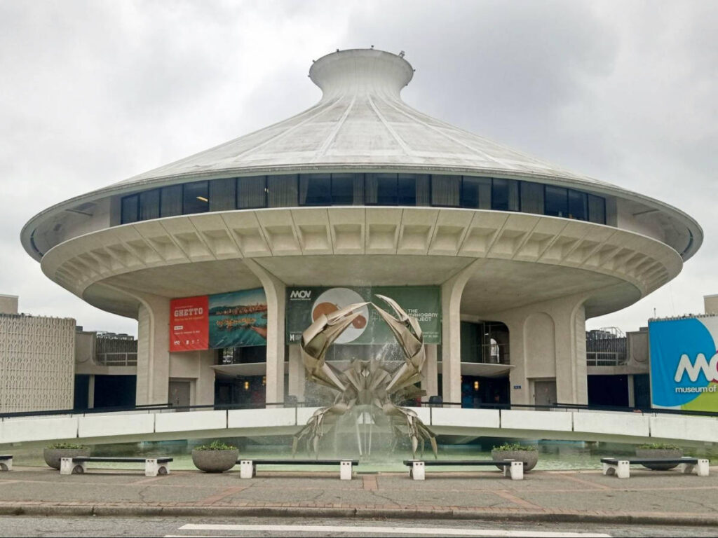 Exterior view of the H.R. MacMillan Space Centre and the Museum of Vancouver