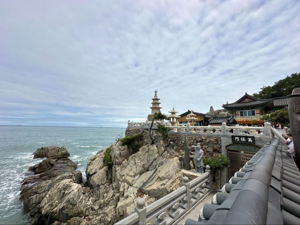 View of Haedong Yonggungsa Temple against the coast