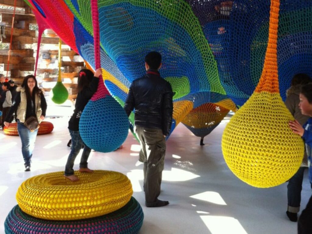 People enjoying the activities at Hakone Open Air Museum