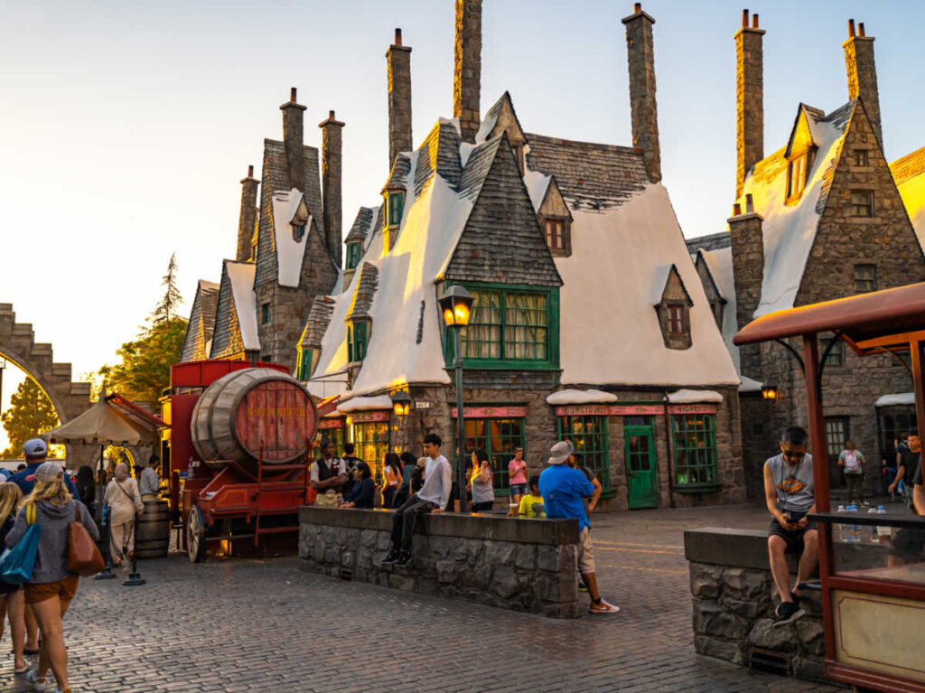 View of the structures at the Harry Potter World at Universal Studios