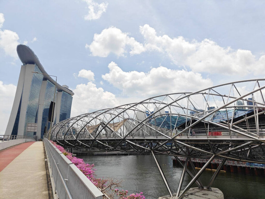 View of the Helix Bridge in the morning