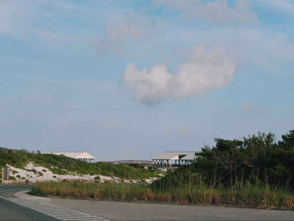 View of the road to Henderson Beach State Park