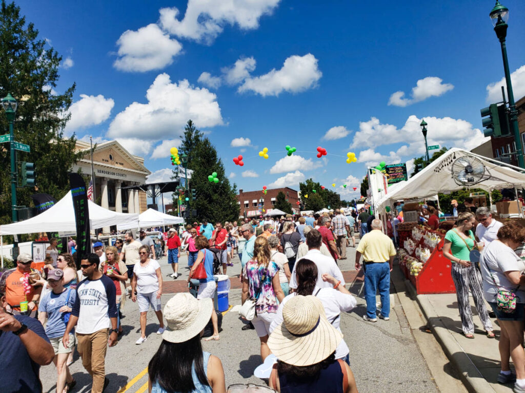 View of the crowd at the Apple Festival in downtown Hendersonville