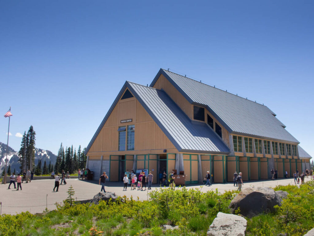 Clear blue sky over the Henry M Jackson Memorial Center