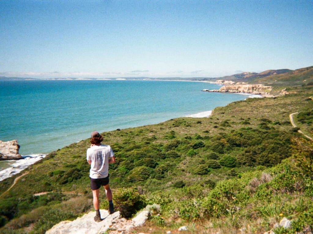 A man enjoying the view in Point Reyes National Seashore