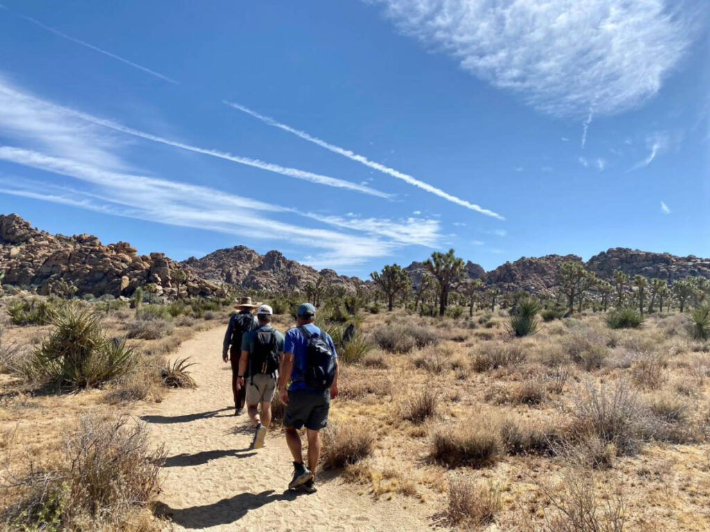 A group of hikers along the Boy Scout Trail