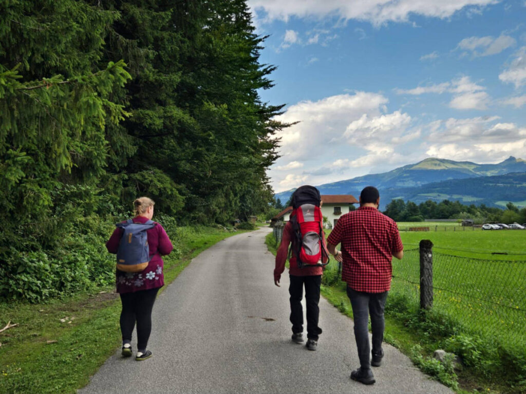 People hiking at Attersee