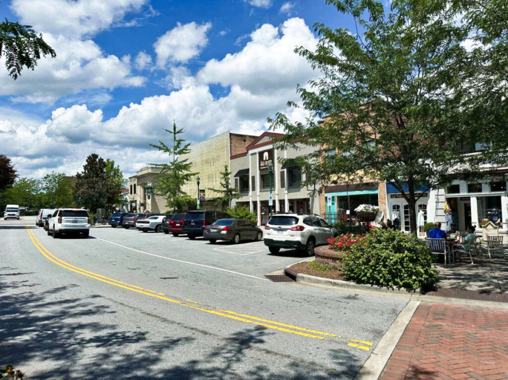 View of the buildings around the historic Downtown Hendersonville
