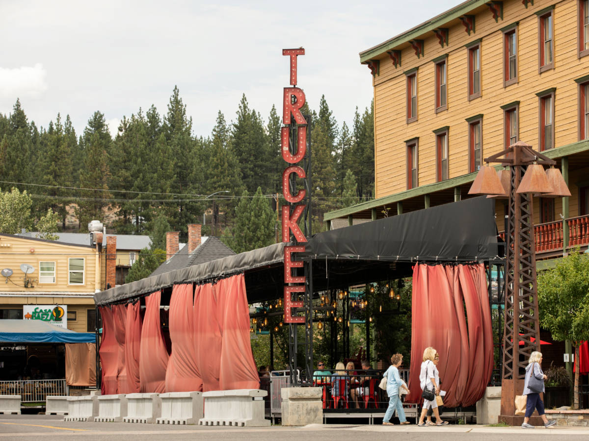 View of the Truckee signage at the Historic Downtown Truckee