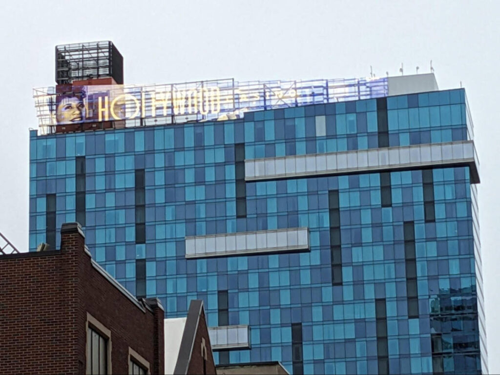 View of the top of the building of Hollywood Greek Casino