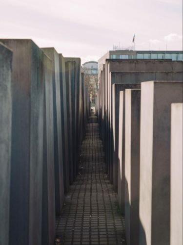View of the pathway at the Holocaust Monument