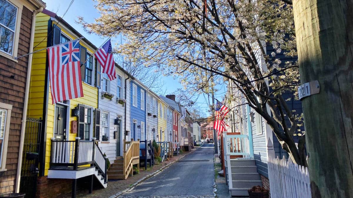 Colorful houses in Annapolis, Maryland