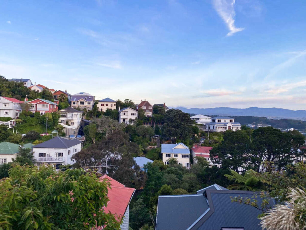 View of the houses on the hillside