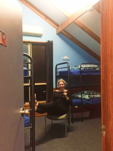 The author Jess Levy inside a 4-person hostel room