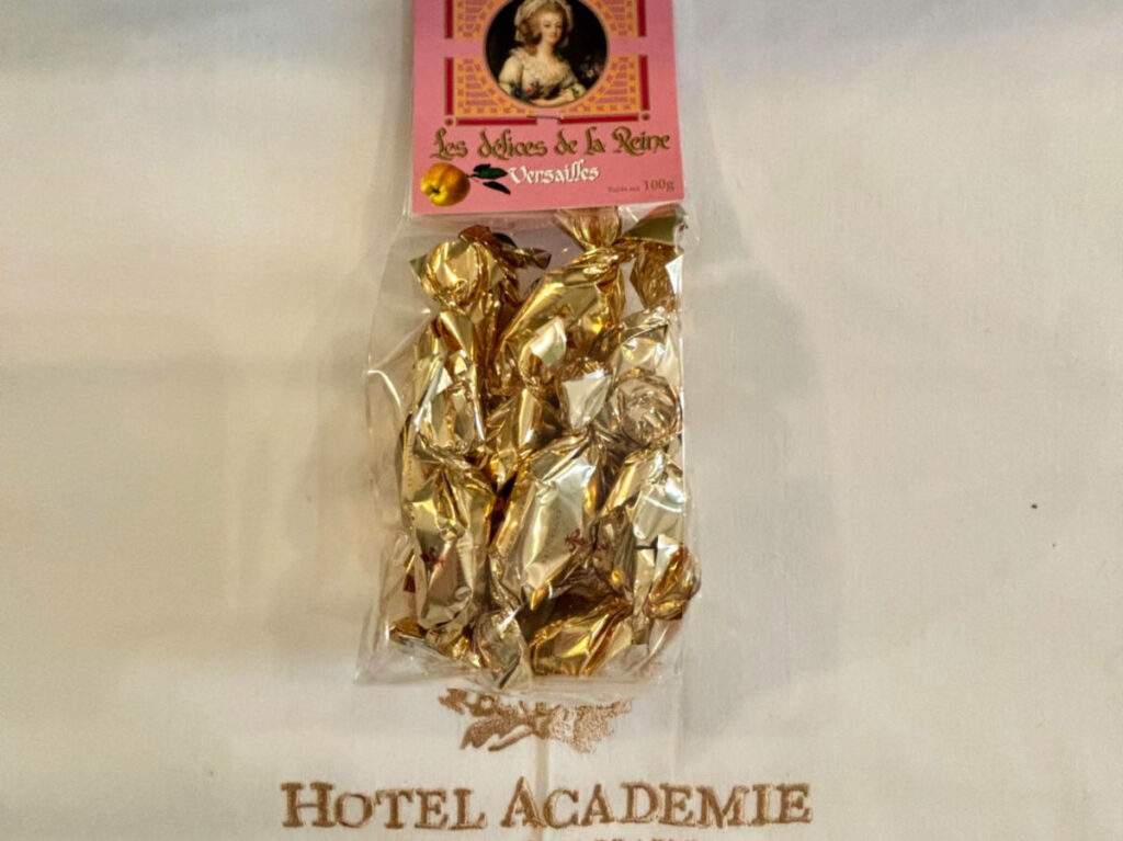 A bag of French candies from Hôtel Académie Saint-Germain