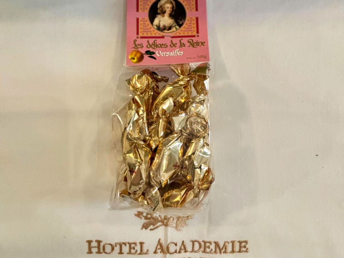A bag of French candies from Hôtel Académie Saint-Germain