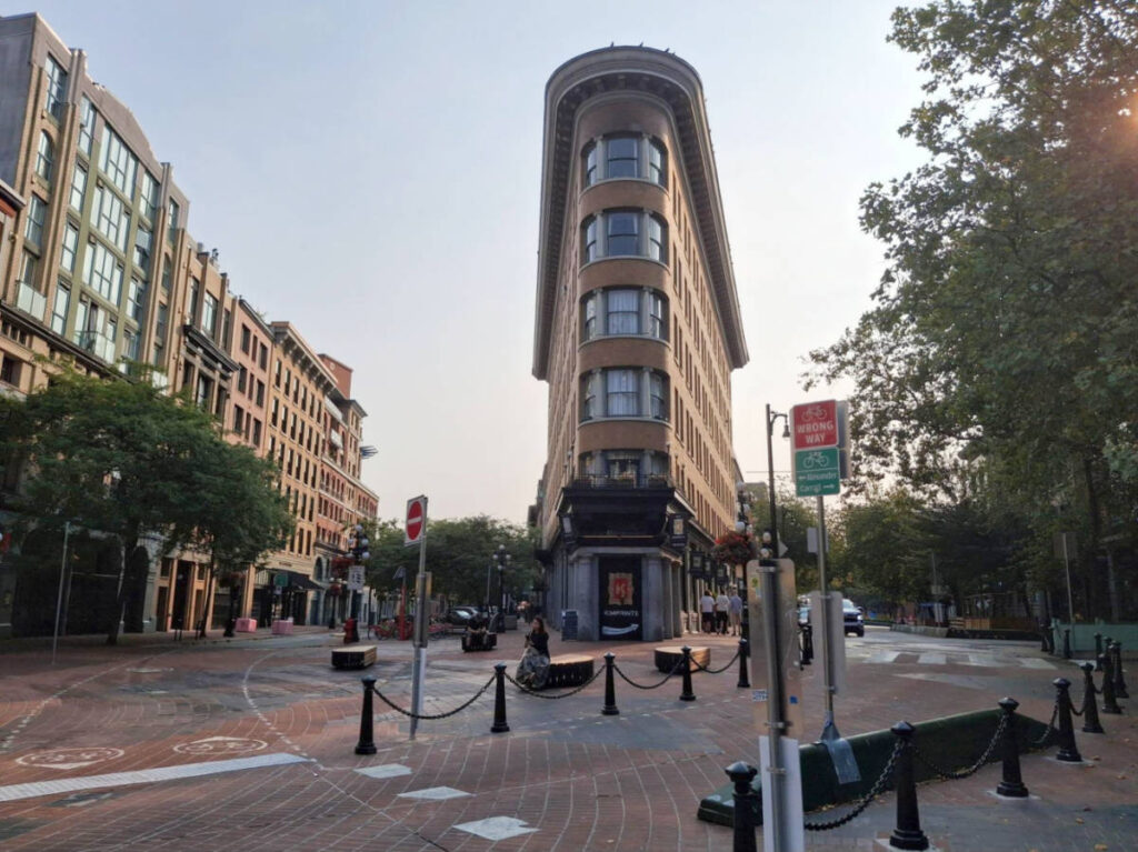 View of the flatiron building of the Hotel Europa