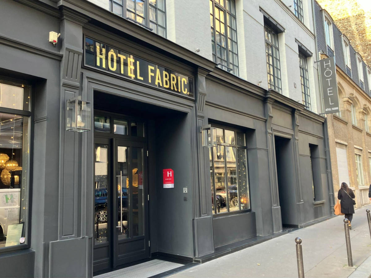 View of the exterior and entrance of Hôtel Fabric