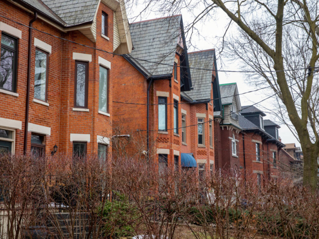 A row of brick houses in The Annex