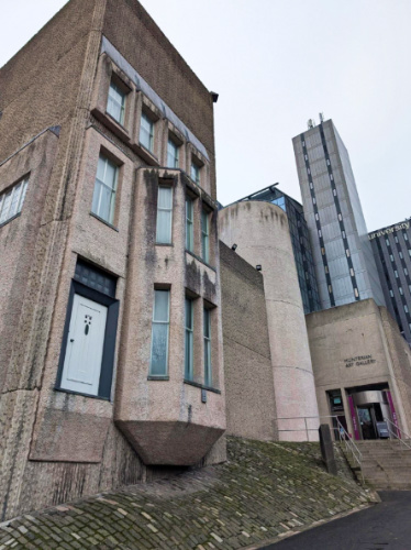The exterior and the false door of the Hunterian Art Gallery