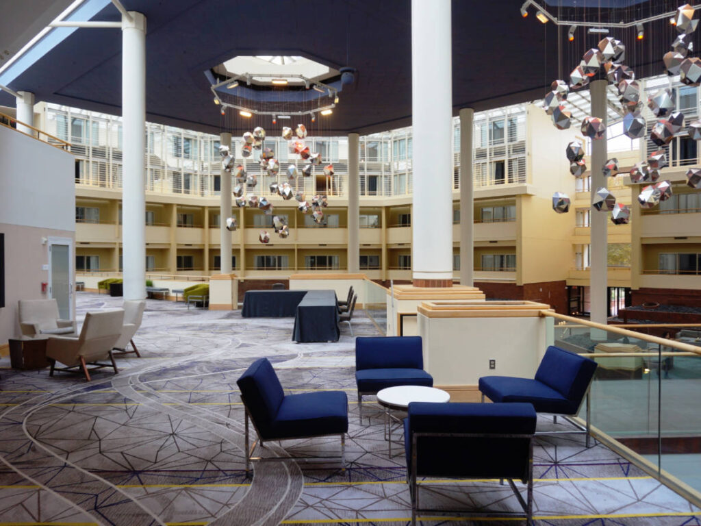 View inside the lobby of Hyatt Regency Hotel in Princeton