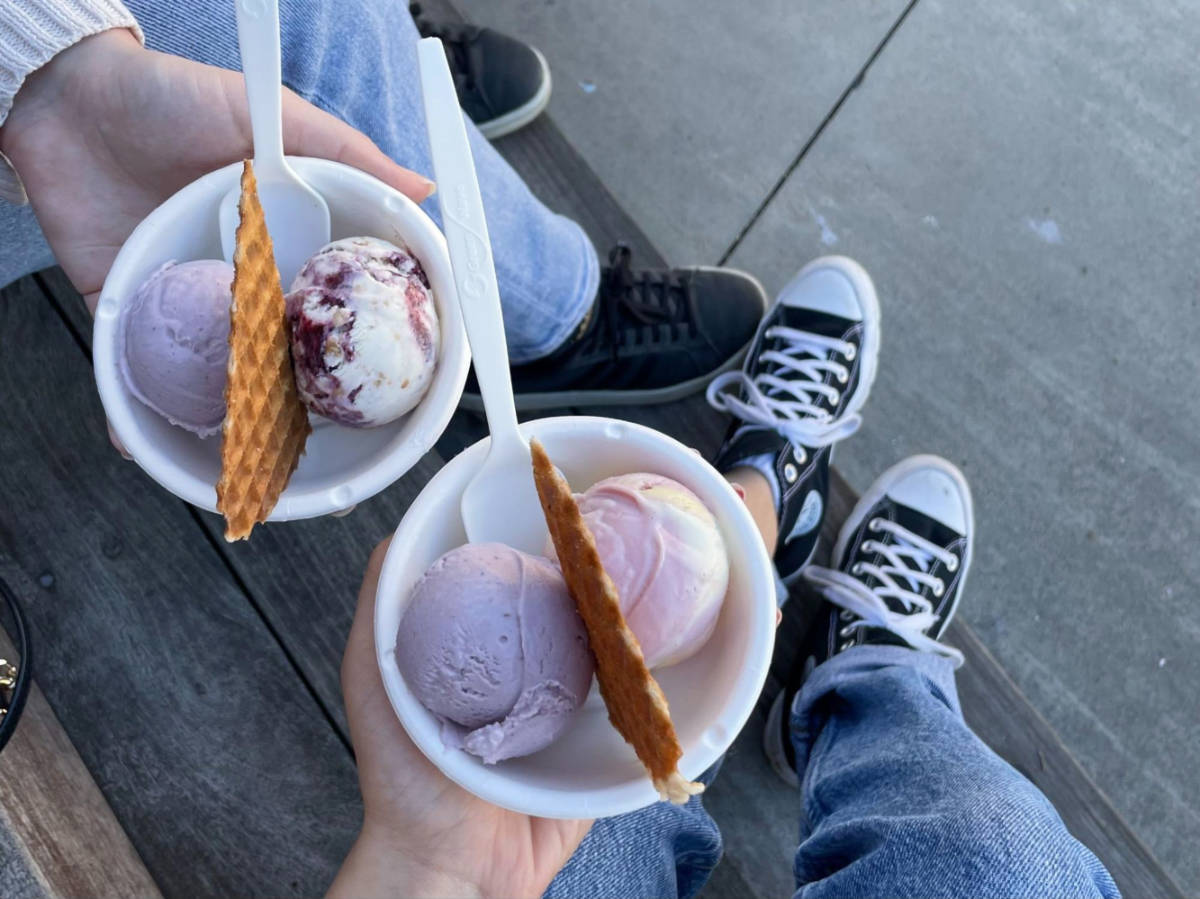 Closeup look of the ice cream on a cup at Jeni’s