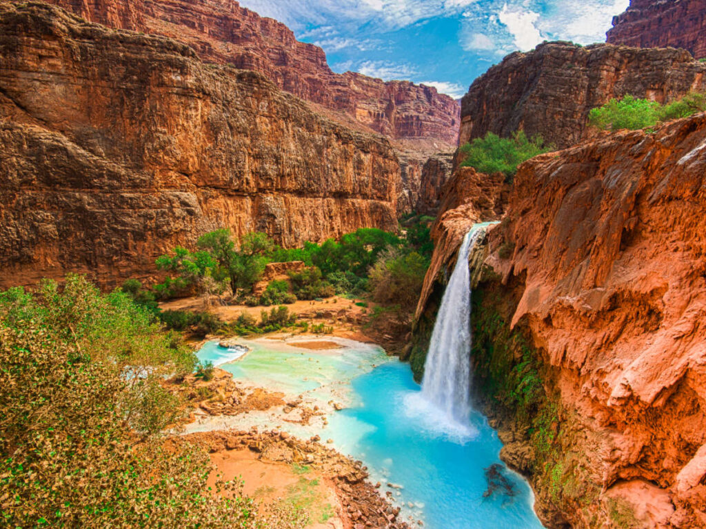 Aerial view of Havasu Falls