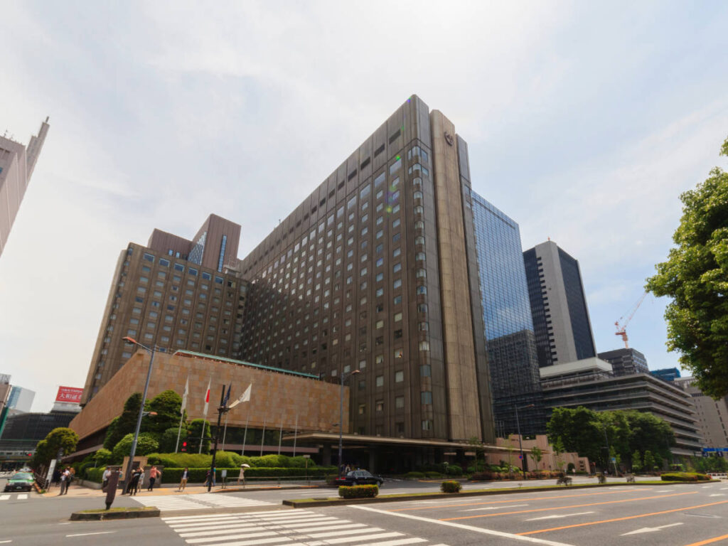 The building of Imperial Hotel Tokyo from the outside in Japan