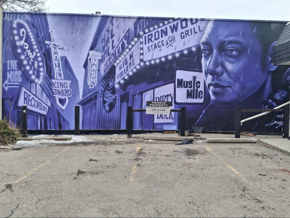 A mural about the live music scene of Inglewood