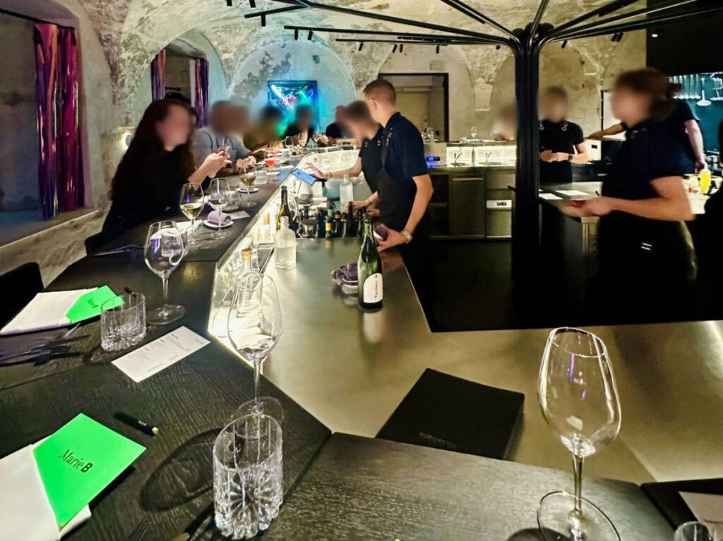 The staff serving the customers in Marie B
