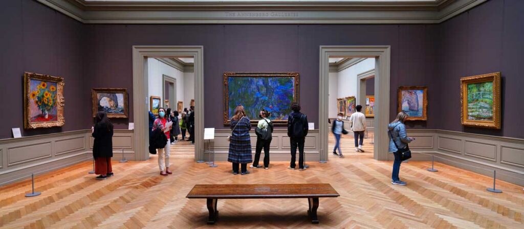 People admiring the Art Gallery in the Met
