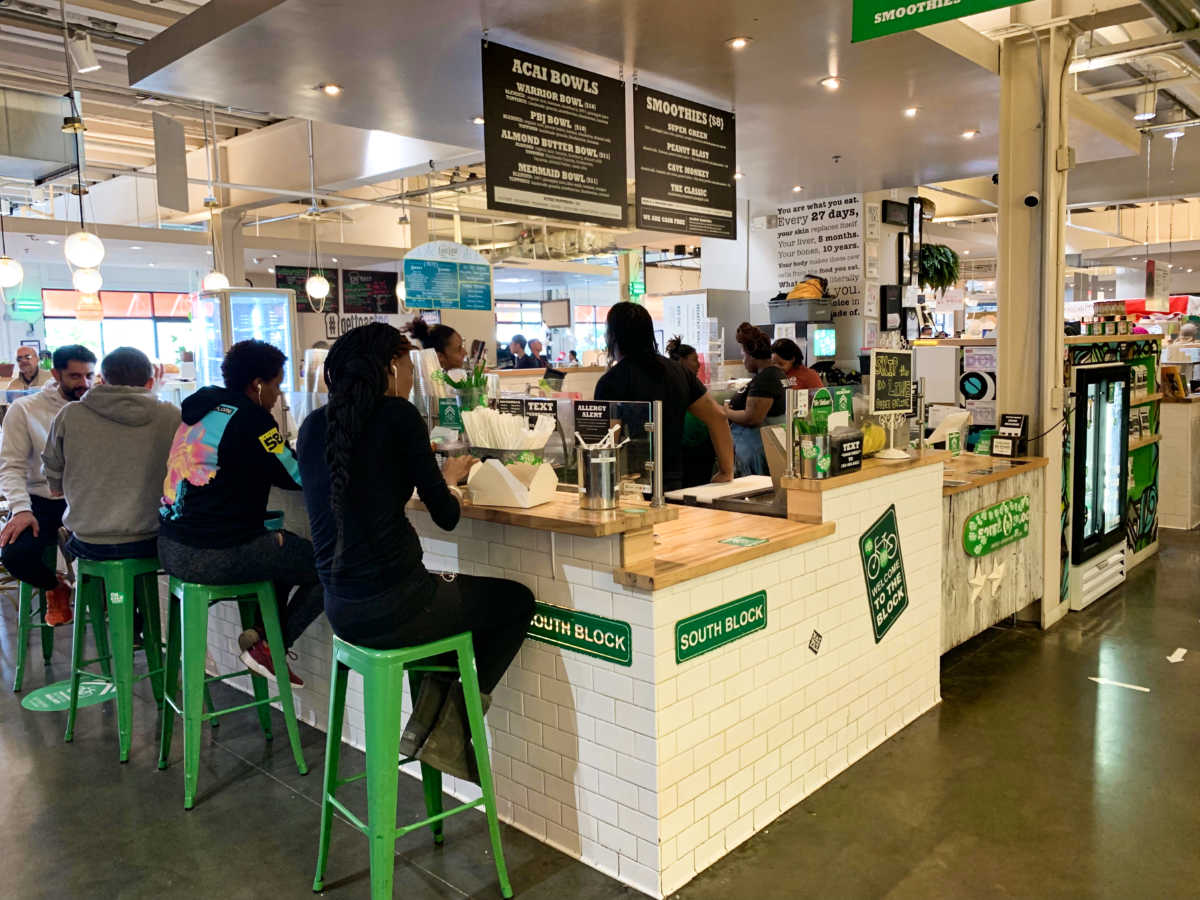 The crowd eating inside the Union Market