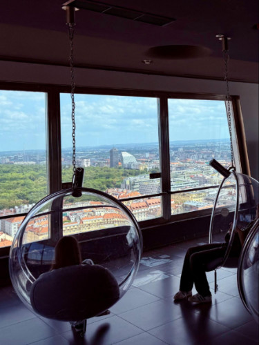 View from the inside of Žižkov Television Tower