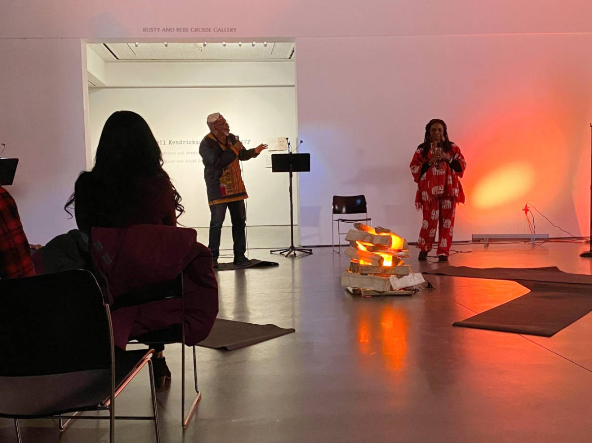 People inside the Oceanside Museum of Art