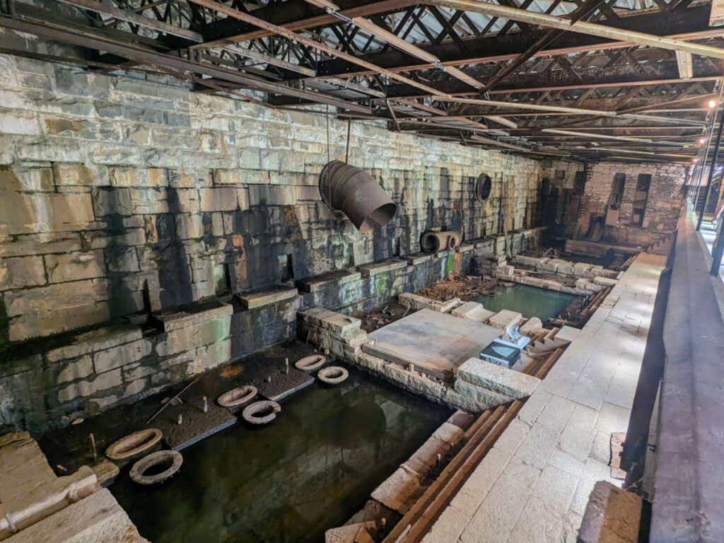 View of the interior of the pumphouse