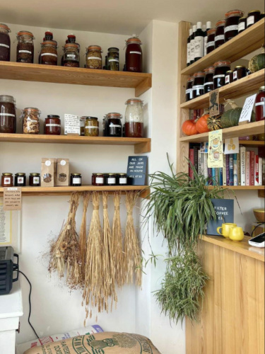 View of the cozy interior of Eric’s cafe