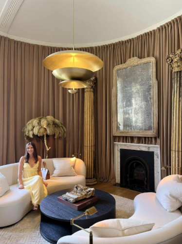 The author, Brooke Horrobin from the inside of Restoration Hardware
