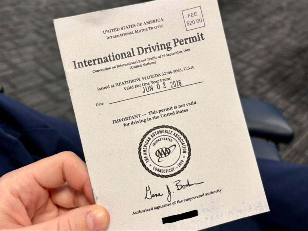 Closeup look of an international driving permit