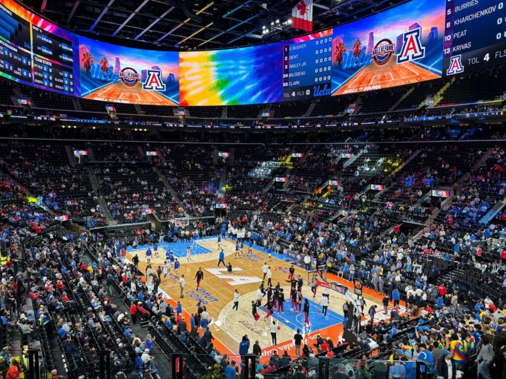View of a UCLA vs U of A match at Intuit Dome