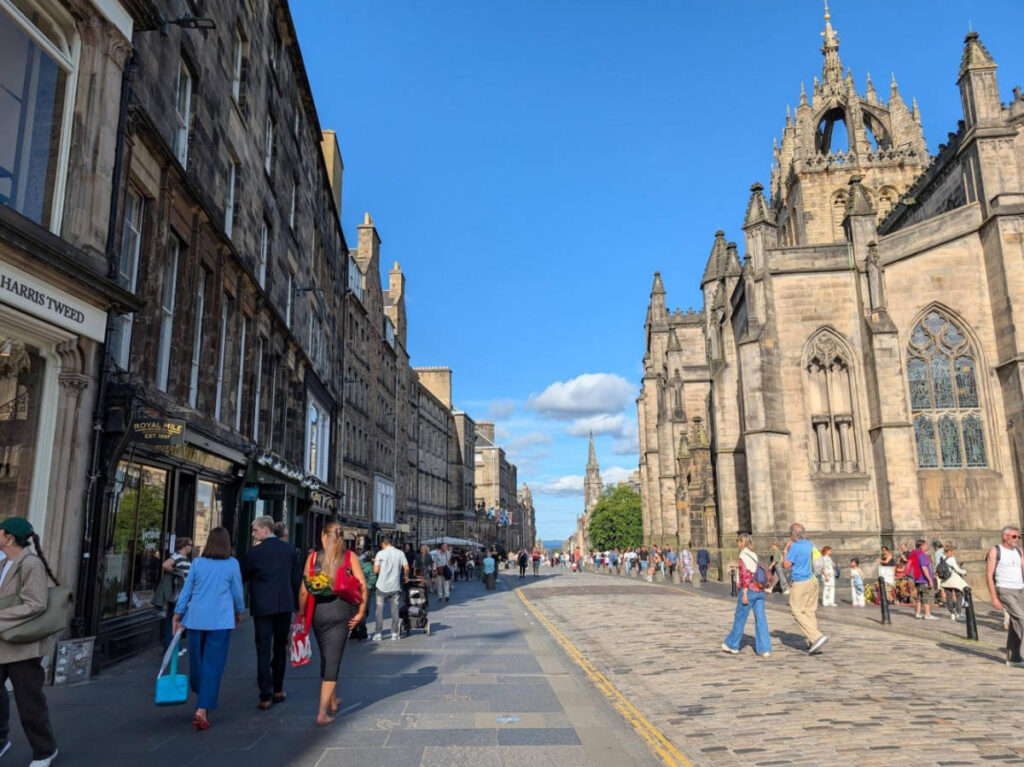 People walking along the Royal Mile
