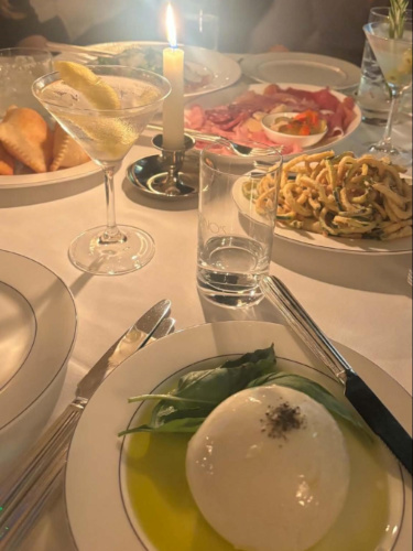 View of the variety of Italian dishes on the table